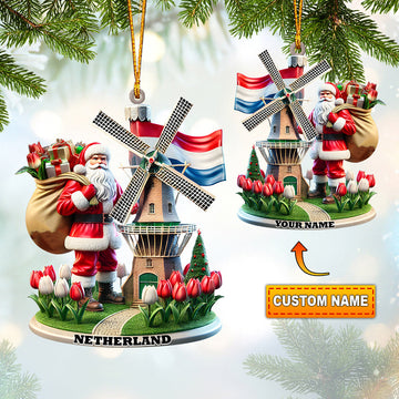 Joycorners Santa Netherlands Christmas Ornament, Personalized Ornament 2D Flat LM2211