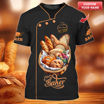Joycorners Personalized Baker Shirts - Artisan Bread and Fruit Basket Design for Bread Makers MT2509
