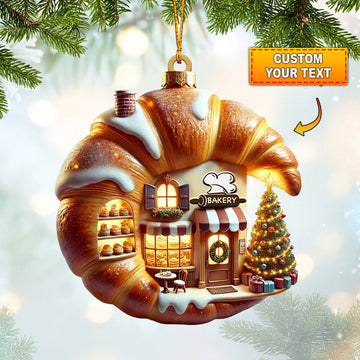Joycorners Croissant Shop Home Decor Christmas Ornament, Personalized Ornament 2D Flat LM2211