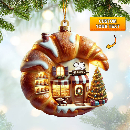 Joycorners Croissant Shop Home Decor Christmas Ornament, Personalized Ornament 2D Flat LM2211