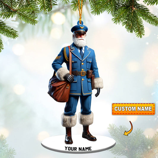 Joycorners Merry Christmas Santa Captain Home Decor Christmas Ornament, Personalized Ornament 2D Flat LM2211