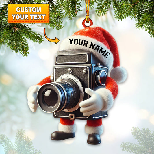 Joycorners Santa Photographer Lover Christmas Home Decor Christmas Ornament, Personalized Ornament 2D Flat LM2211