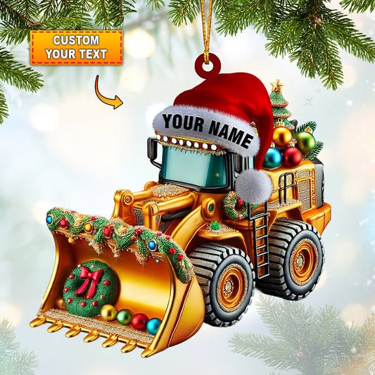 Joycorners Sweet Snow Plow Home Decor Christmas Ornament, Personalized Ornament 2D Flat LM2211
