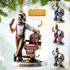 Joycorners Santa Barber Christmas Ornament, Personalized Ornament 2D Flat LM2211