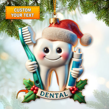 Joycorners Custom Name Ornament, Dental Christmas 2D Flat LM2211