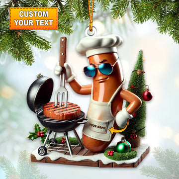 Joycorners BBQ Sausage Christmas Ornament, Personalized Ornament 2D Flat LM2211