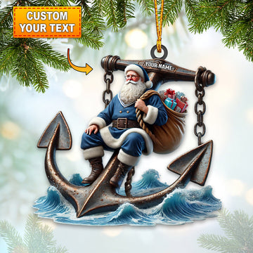 Joycorners Santa Anchor Home Decor Christmas Ornament, Personalized Ornament 2D Flat LM2211