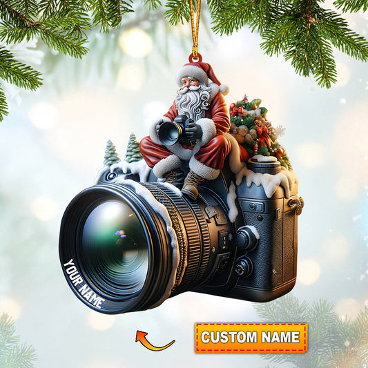 Joycorners Santa Photographer Home Decor Christmas Ornament, Personalized Ornament8 2D Flat LM2211