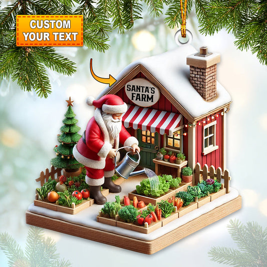 Joycorners Santa Farm Home Decor Christmas Ornament, Personalized Ornament 2D Flat LM2211