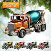 Joycorners Custom Name Truck Santa Ornament, Trucker Christmas Gift 2D Flat LM2211