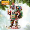 Joycorners Hippie Santa Christmas Ornament, Personalized Ornament 2D Flat LM2211