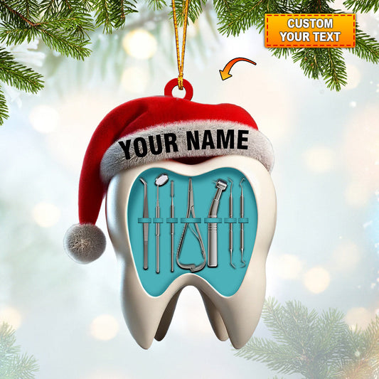 Joycorners Dentist Christmas Home Decor Christmas Ornament, Personalized Ornament 2D Flat LM2211