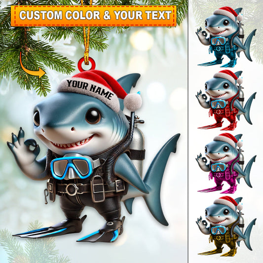 Joycorners Shark King Home Decor Christmas Ornament, Personalized Ornament 2D Flat LM2211