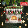 Joycorners Custom Name Ornament, Christmas Stock Family 2D Flat LM2211