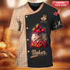 Joycorners Personalized Baker Shirts - Decadent Berry Topped Cake Design for Dessert Artisans MT2509