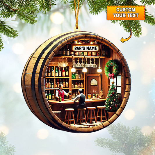 Joycorners Bar Home Decor Christmas Ornament, Personalized Ornament 2D Flat LM2211