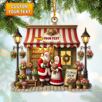 Joycorners Custom Name Flower Shop Ornament, Flower Shop Christmas Decoration 2D Flat LM2111