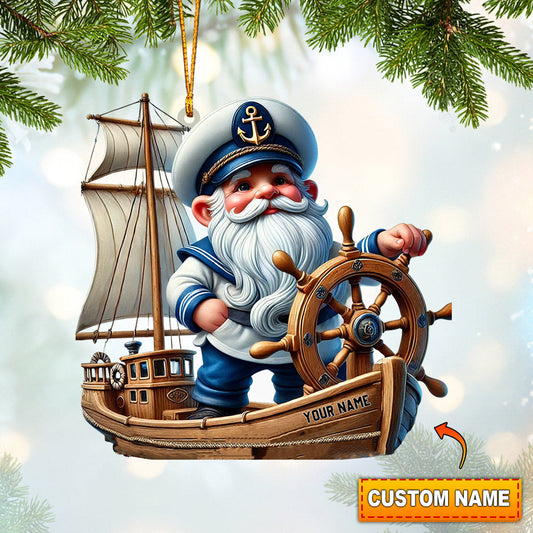Joycorners Sailor Santa Home Decor Christmas Ornament, Personalized Ornament 2D Flat LM2211