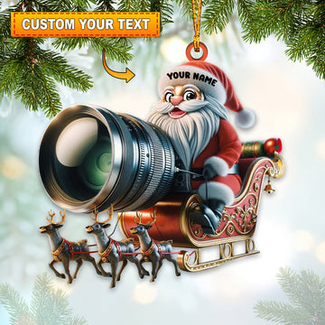 Joycorners Photographer Santa Coming Christmas Home Decor Christmas Ornament, Personalized Ornament 2D Flat LM2211