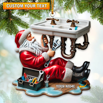 Joycorners Santa The Repairman Home Decor Christmas Ornament, Personalized Ornament 2D Flat LM2211