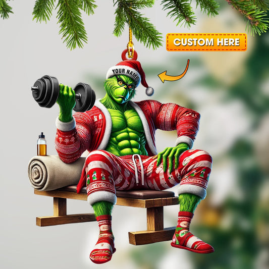 Joycorners ELF Dumbbell Lift Home Decor Christmas Ornament, Personalized Ornament 2D Flat LM2211