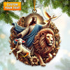 Joycorners Jesus Resurrection Lion Royalty Ornament, Personalized Ornament 2D Flat LM2211