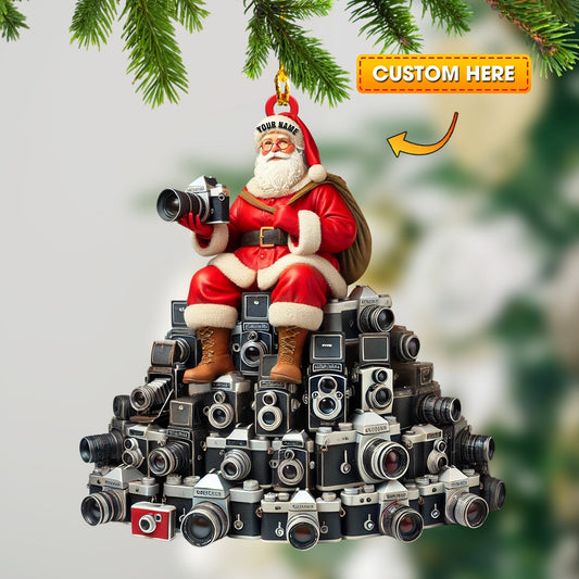 Joycorners Santa Camera Lover Christmas Home Decor Christmas Ornament, Personalized Ornament 2D Flat LM2211