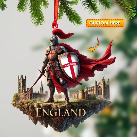 Joycorners The Best England Warrior Ornament, Personalized Ornament 2D Flat LM2211