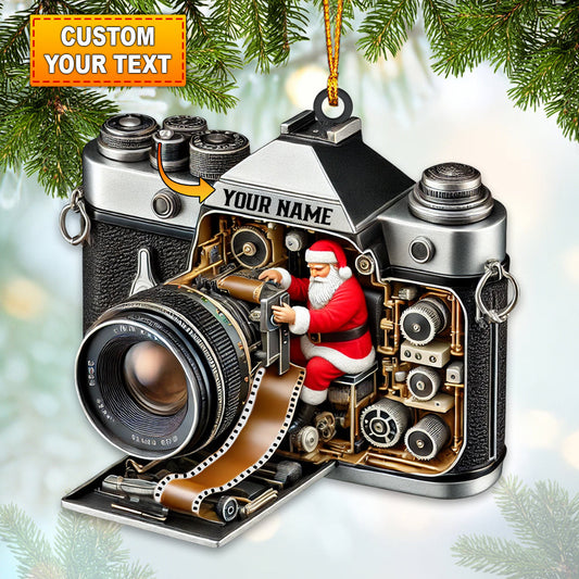 Joycorners Santa Photographer Home Decor Christmas Ornament, Personalized Ornament4 2D Flat LM2211