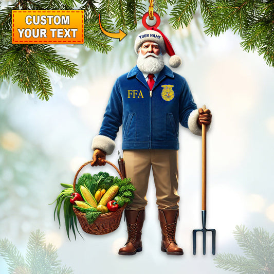 Joycorners Farmer Santa Home Decor Christmas Ornament, Personalized Ornament 2D Flat LM2211