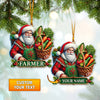 Joycorners Custom Name Ornament, Santa Farmer 2D Flat LM2211