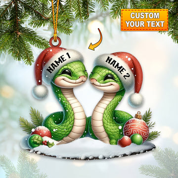 Joycorners Custom Name Christmas Couple Ornament, Lover Christmas Gift 2D Flat LM2111