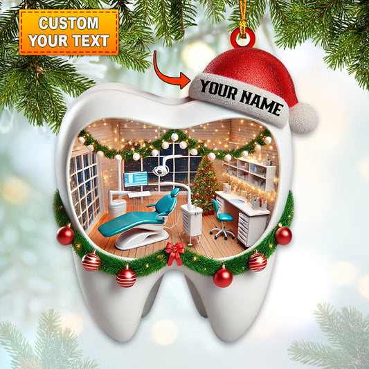 Joycorners Christmas Dentist Home Decor Christmas Ornament, Personalized Ornament 2D Flat LM2211