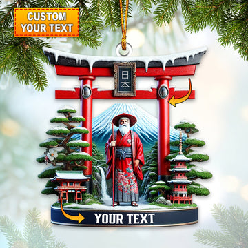 Joycorners Japanese Santa Christmas Ornament, Personalized Ornament 2D Flat LM2211