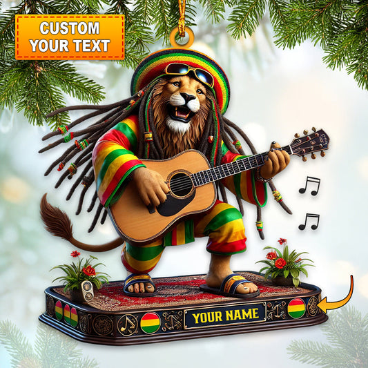 Joycorners Christmas Reggae Music Lion Home Decor Christmas Ornament, Personalized Ornament 2D Flat LM2211