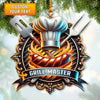 Joycorners Custom Name Grill Master Ornament, Christmas Gift for Grill Master 2D Flat LM2211