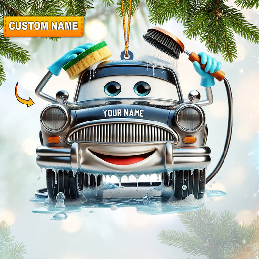 Joycorners Washing Car Home Decor Christmas Ornament, Personalized Ornament 2D Flat LM2211