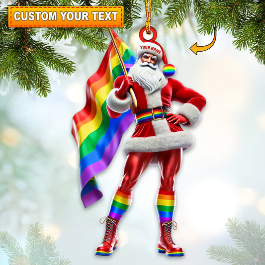 Joycorners Christmas Pride Santa Home Decor Christmas Ornament, Personalized Ornament 2D Flat LM2211