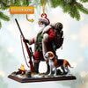 Joycorners Santa And Dog Christmas Ornament, Personalized Ornament 2D Flat LM2211