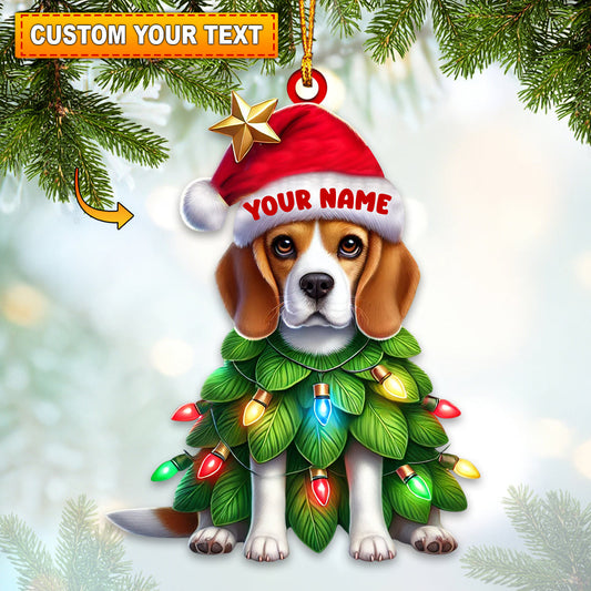 Joycorners Dog Christmas Home Decor Christmas Ornament, Personalized Ornament 2D Flat LM2211