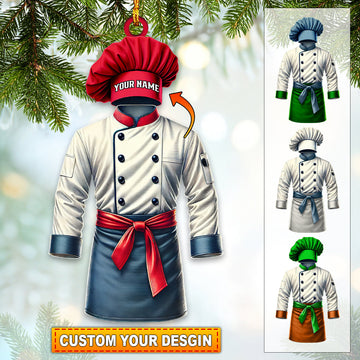 Joycorners Chef Outfit Ornament, Personalized Ornament 2D Flat LM2211