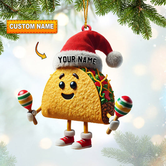 Joycorners Taco Christmas Home Decor Christmas Ornament, Personalized Ornament 2D Flat LM2211