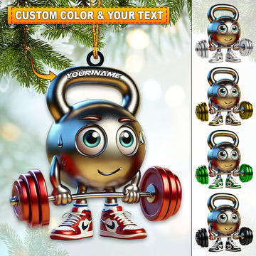 Joycorners Custom Name Gym Ornament, Gym Work Out Christmas Gift 2D Flat LM2111
