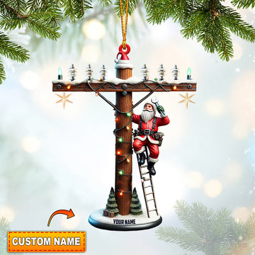 Joycorners Santa Electrician Christmas Ornament, Personalized Ornament 2D Flat LM2211
