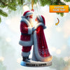 Joycorners Santa Couple Christmas Ornament, Personalized Ornament 2D Flat LM2211