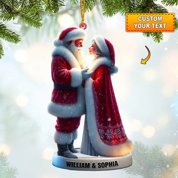 Joycorners Santa Couple Christmas Ornament, Personalized Ornament 2D Flat LM2211
