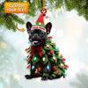 Joycorners Custom Name French Bulldog Ornament, Dog Christmas Gift Decoration 2D Flat LM2111