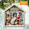 Joycorners Santa Hair Salon Christmas Ornament, Personalized Ornament 2D Flat LM2211