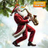 Joycorners Santa Saxophone Christmas Ornament, Personalized Ornament 2D Flat LM2211