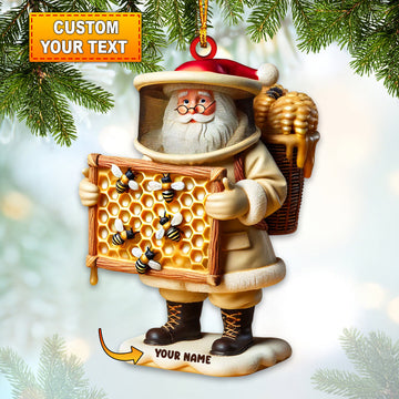 Joycorners Santa Beekeeper Christmas Ornament, Personalized Ornament 2D Flat LM2211